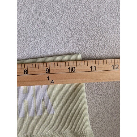 Gymshark Flex Cycling Shorts Yellow Small Logo High Waisted GL SH4250 Activewear - Picture 8 of 10